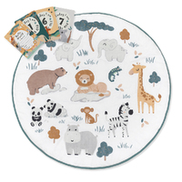 Lolli Living Round Play Mat with Milestones - Day at the Zoo