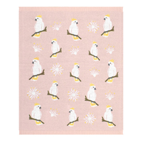 Living Textiles 100% Cotton Knit Australiana Baby Blanket Cockatoo/Blush 75x85cm