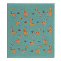 Living Textiles 100% Cotton Knit Australiana Baby Blanket Giraffe/Sage 75x85cm