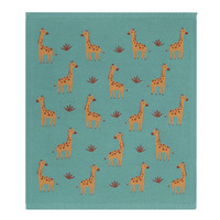 Living Textiles 100% Cotton Knit Australiana Baby Blanket Giraffe/Sage 75x85cm