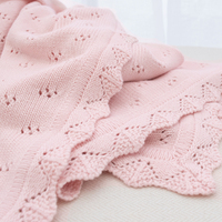 Living Textiles Bamboo Cotton Heirloom Blanket - Blush 9809374