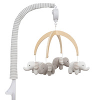 Living Textiles Musical Cot Mobile - Grey Elephant **