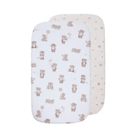 Living Textiles 2pk Bedside Bassinet/Cradle/Co-Sleeper Fitted Sheets - Cuddly Bear 9109408