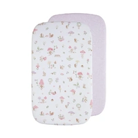 Living Textiles 2pk Bedside Bassinet/Cradle/Co-Sleeper Fitted Sheets - Whimsical Wonderland 9109548