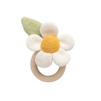 Living Textiles Daisy Teething Ring Rattle - Whimsical Wonderland 4234542