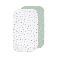 Living Textiles 2pk Bedside Bassinet/Cradle/Co-Sleeper Fitted Sheets - Australiana 9109583