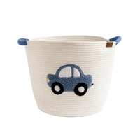 Living Textiles Embroidered Cotton Rope Hamper - Car