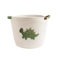 Living Textiles Embroidered Cotton Rope Hamper - Dinosaur