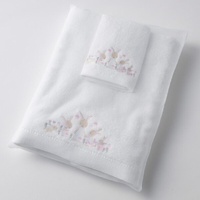 Jiggle & Giggle Bunny Garden Bath Towel & Face Washer In Organza Bag 2662