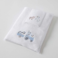 Jiggle & Giggle Farm Fun Bath Towel & Face Washer In Organza Bag QSTS228