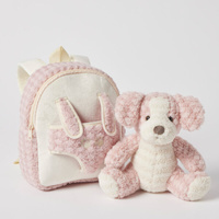 Jiggle & Giggle Plush Puppy Buddy Backpack - Pink WTBP104