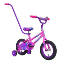 Hyper 30cm Buttercup Girls BMX Coaster Bike with Training Wheels and Parent Handle HY44791H
