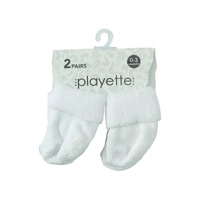 Playette Bootie Socks White 2pk 131207