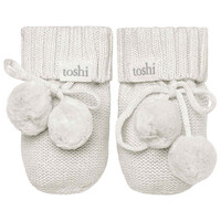 Toshi Organic Booties Marley Pebble (Size 000)