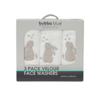 Bubba Blue Nordic 3pk Face Washers Bunny Dream 10698