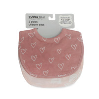 Bubba Blue Nordic 2pk Dribble Bibs Rose Rainbow & Berry Hearts 11374