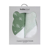 Bubba Blue Nordic 2pk Hooded Towel Avocado/Forest 12326