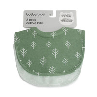 Bubba Blue Nordic 2pk Dribble Bibs Avocado/Forest 12746