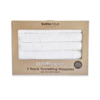 Bubba Blue Bamboo Nappy 7pk White Square T3