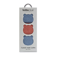 Bubba Blue Nordic3pk Wash Cloths Denim/Clay 128332 **