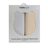 Bubba Blue Confetti 2pk Jersey Co-sleeper Fitted Sheets Grey/Taupe 14795