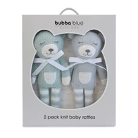 Bubba Blue 2 Pack Knit Baby Rattle