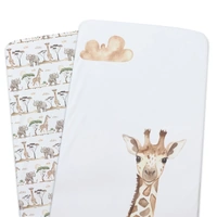 Bubba Blue Bamboo 2pk Jersey Bedside Sleeper Fitted Sheets - Adventure 16843