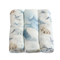 Bubba Blue Organic Cotton 3pk Muslin Wraps Jurassic 17017
