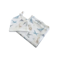 Bubba Blue Bamboo Jersey Swaddle & Beanie Set - Jurassic 17024