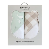 Bubba Blue Provincial 2pk Hooded Towel Olive/Taupe 17277