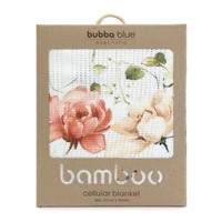 Bubba Blue Organic Cotton Cellular Blanket Peonies 132652