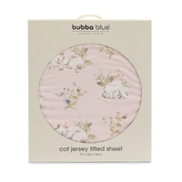 Bubba Blue Jersey Cot Fitted Sheet Sleeping Bunny 118021