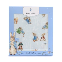 Bubba Blue Peter Rabbit & Benjamin Bunny Cot Fitted Sheet Blue 18724
