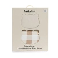 Bubba Blue Bubba Sundae 2pk Jersey Co Sleeper/Bedside Sleeper Fitted Sheets - Chestnut 19295