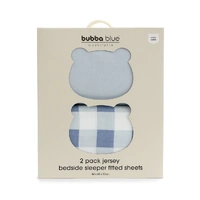 Bubba Blue Bubba Sundae 2pk Jersey Co Sleeper/Bedside Sleeper Fitted Sheets - Blueberry 19301