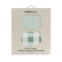 Bubba Blue Bubba Sundae 2pk Jersey Co Sleeper/Bedside Sleeper Fitted Sheets - Greentea 19318