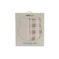 Bubba Blue Bubba Sundae 2pk Muslin Wraps - Chestnut 21533