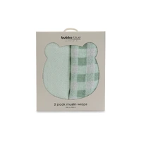 Bubba Blue Bubba Sundae 2pk Muslin Wraps - Greentea 21557