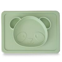 Plum Silicone Suction 2 in 1 Plate and Placemat Olive 9m+