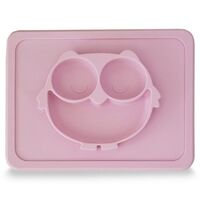 Plum Silicone Suction 2 in 1 Plate and Placemat Powder Pink 9m+