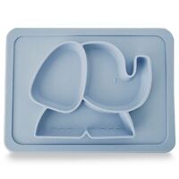 Plum Silicone Suction 2 in 1 Plate and Placemat Powder Blue 9m+