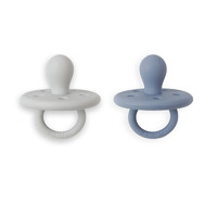 Plum Silicone Soothers Steel Blue & White (0-6M)