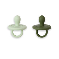 Plum Silicone Soothers Olive & Pesto (0-6M)