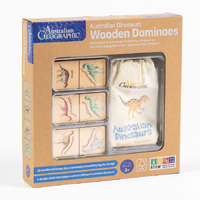 Australian Geographic Wooden Dinosaur Dominoes Game AGEDV06