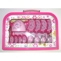 Bubbadoo 15 piece Tea Set Metal with Case Assorted Style BD0029