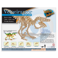 Heebie Jeebies Small Dino 3D Wood Kits Assorted - Velociraptor or Tyrannosaurus 1024