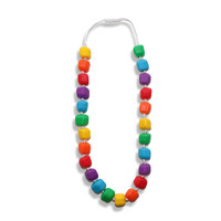 Jellystone Designs Princess and the Pea Beaded Necklace - Bright Rainbow PPBR