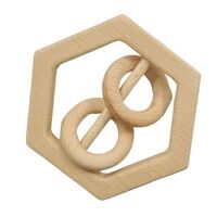 Es Kids Wooden Hexagon Baby Rattle - 9cm WRH