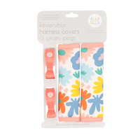 All4Ella Reversible Harness Covers & Pram Pegs - Bright Floral