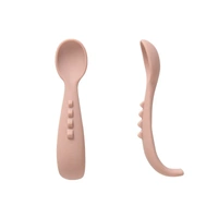 Silicone Comfy Grip Spoons 2pk - Dusty Pink